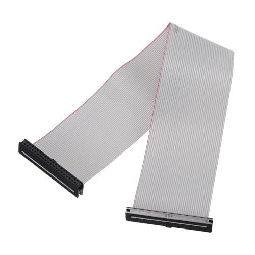 Image of sourcing map IDC Connector Flat Ribbon Cable, 40 Pins 2mm Pitch 25cm Length FC to FC Dual Female Connector Flat Ribbon Cable Wire for Industrial Electronics, Gray