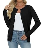 Soft, Stretchy & Skin-Friendly Fabric: This knit cardigan is soft, breathable, and stretchy for all-day comfort. Elegant Classic Design: Designed with a crew neck, long sleeves, front button closure, and ribbed cuffs and hem. Easy to Mix & Match: A v...