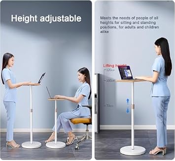 Ergonomic Adjustable Laptop Stand, Portable Floor Desk with Stable Round Base, Universal for Laptops & Projectors, Height Adjustable for Comfort & Productivity