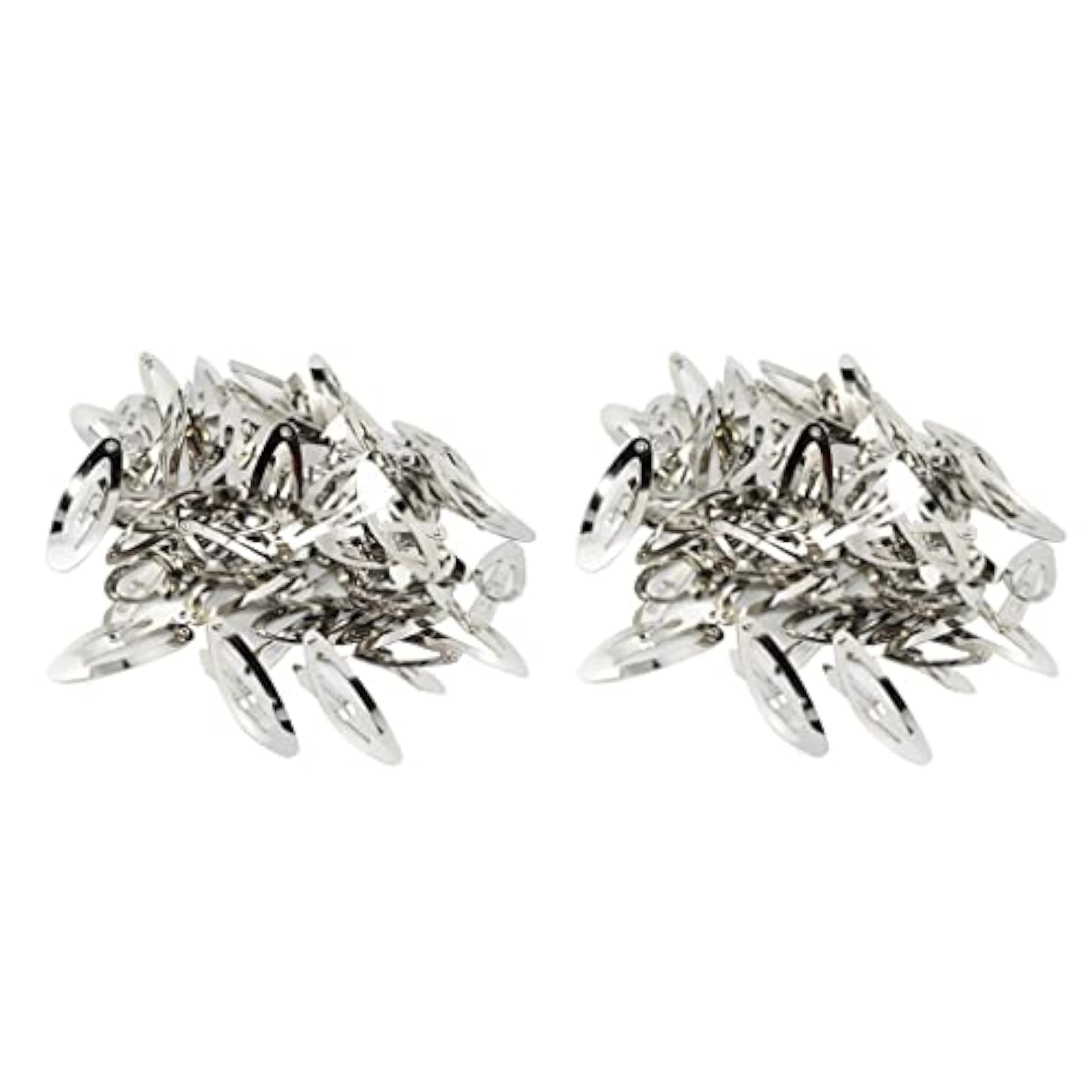 100pcs Rounded Snap Clip Oval Silver Metal Hair Barrettes