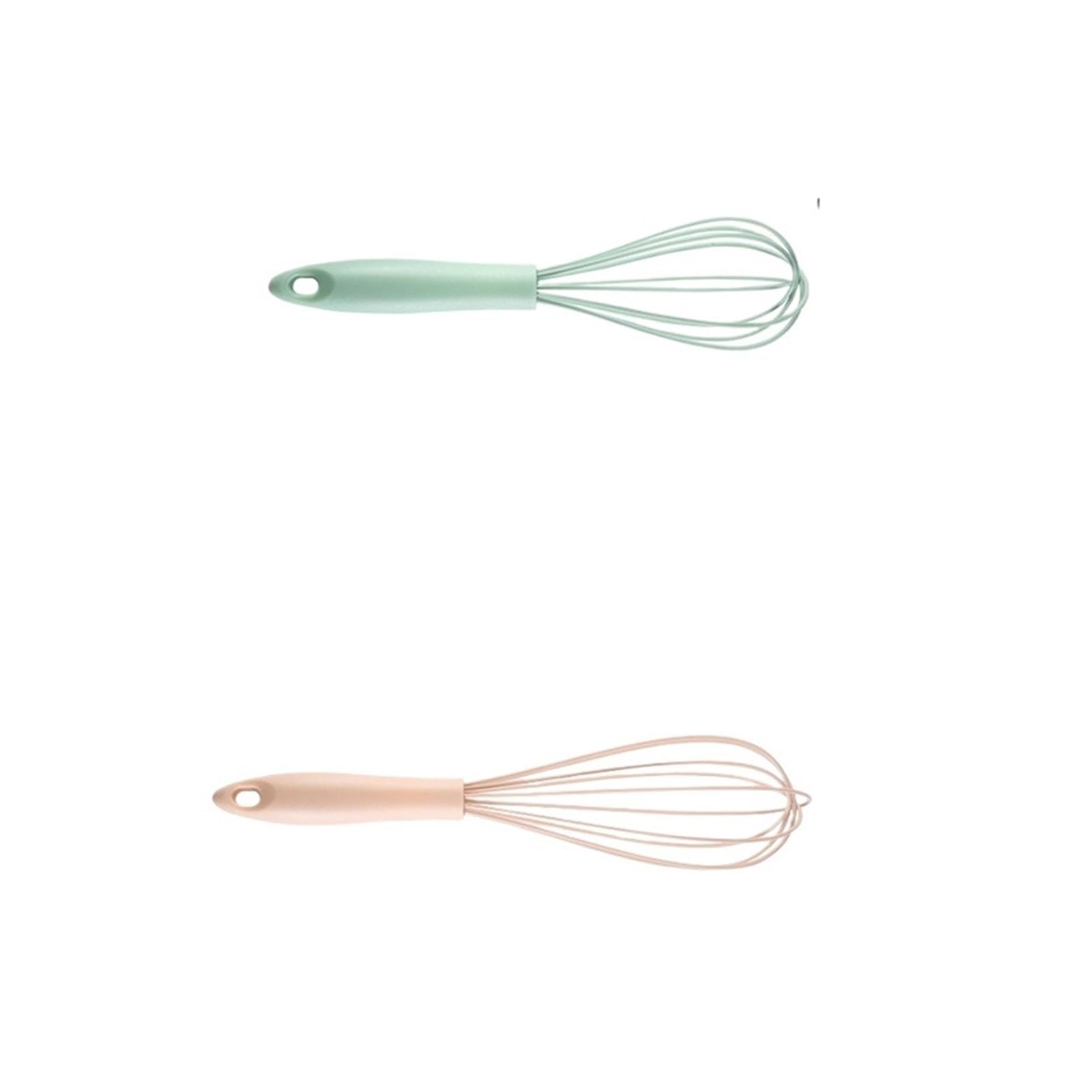 Batidor de huevos manual batidor globo silicona que ahorra espacio for uso en la cocina(2pcs Green10 Pink12)