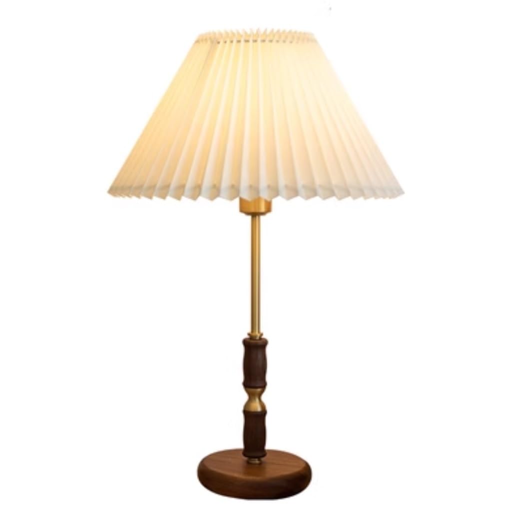 Lampada da Tavolo Lampade Luce Comodino Nordico Base in Legno Paralume in Tessuto Semplice Moderno Creativo retrò per Camera da Letto Comodino Scrivania (Colore: Telecomando Swi
