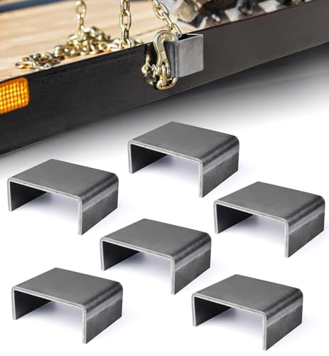 Aupar Heavy Duty Steel Weld On Stake Pockets for Trailer & Truck | Trailer Stake Pockets Fit Standard 2x4 Stakes | 6 Pack