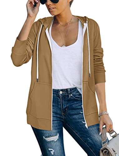 Saloogoe Women's Relaxed Fit Sweatshirt – Stylish Side Split Hem, Soft & Comfortable, Brick Red, Medium