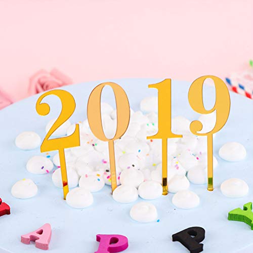 Bestonzon 10 Pcs Gold Acrylic Numbers 0-9 Cake Toppers Table Numbers For Wedding Anniversary Or Birthday Party Decorations For Party Festival(Golden) #TOP2