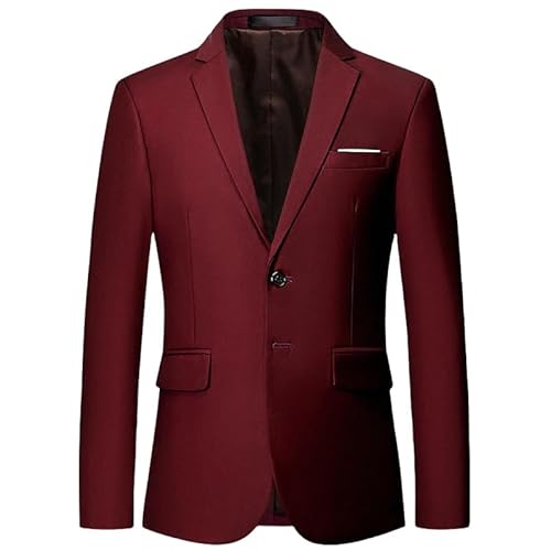 Men's Spring Autumn Business Casual Single Blazer Jacket Two Button