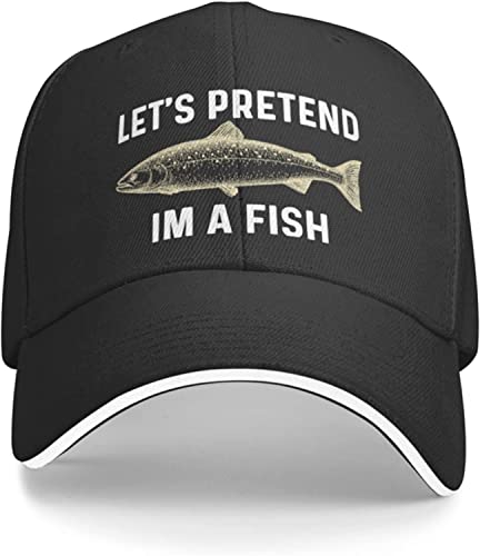 fifbird Let's Pretend Im A Fish Hat for Women Baseball Caps Vintage Caps, Nero , Taglia unica