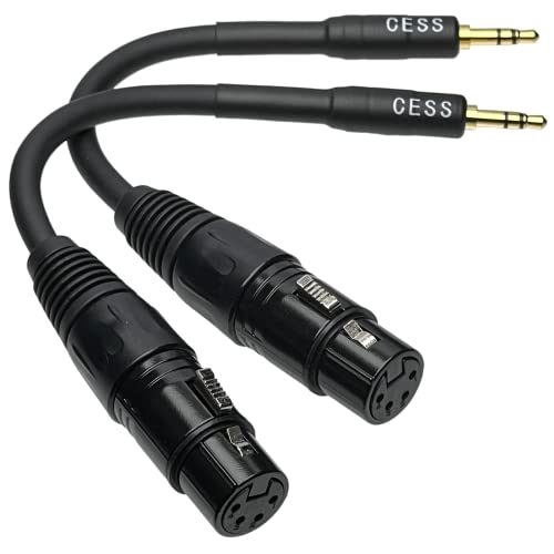 Câble adaptateur TRS 3,5 mm vers XLR femelle 4 broches CESS-243 pour casque audio, lot de 2