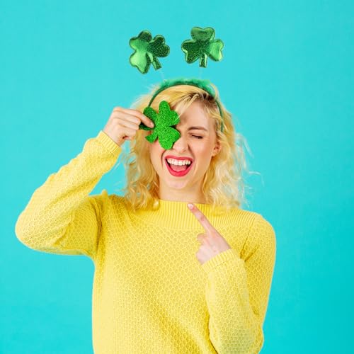 Serre-tête trèfle Saint-Patrick : accessoire costume alien en polyester et tissu pour cheveux