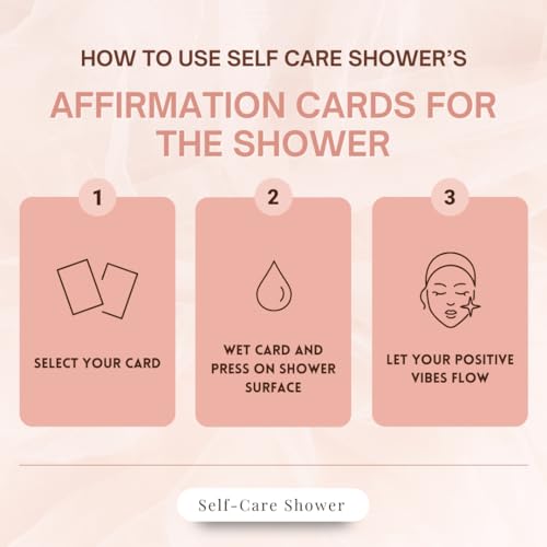 Image of inchI Am inch Affirmation Cards For The Shower - USA Made Tree-Free Waterproof & Durable, Easy To Stick And Remove To Mirror And Shower Tiles, No Adhesive Just Water