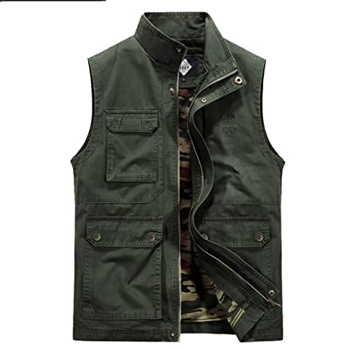 Chaleco primavera otoño para hombre casual de algodón con bolsillos