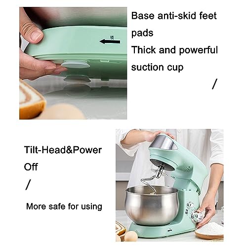 Electric Food Stand Mixer with 3.5L Mixing Bowl & Splash Guard 6 Speeds Tilt Head Food Blender Includes Beater, Dough Hook & Balloon Whisk for Kitchen Baking Cakes, Batters, Bread, Desserts 600W ( Col - Image 8