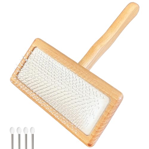 Fokauiwo Dog Slicker Brush for Shedding and Grooming, Pet Deshedding