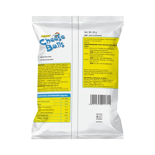 Image of Peppy Cheese Balls, 55g or 60g (Weight May Vary) (Pack of 3)