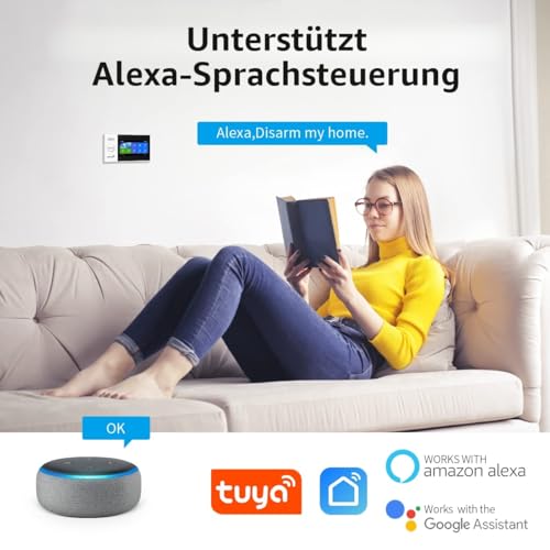 Wireless Home Alarmanlage, Wi-Fi-Sicherheit salarmsystem mit 4,3 Zoll Full-Touch-Bildschirm...