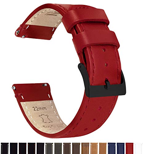Image of BARTON WATCH BANDS - Top Grain Leather Watch Bands Compatible with Apple Watch Models - 1, 2, 3, 4, 5, 6, 7, 8, 9, 10, SE, Ultra & Ultra 2