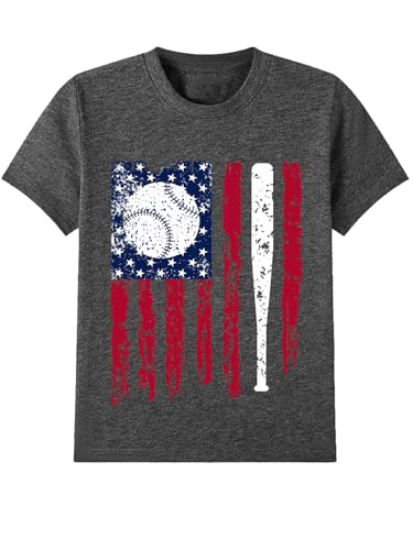 Kids 4th of July T-Shirt for Boys Patriotic Tops American Flag Shirts Independence Day Clothes Cotton Tees 2-10 Years
