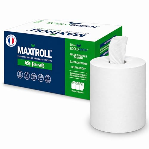 Bobines d'essuyage central 100% ouate de cellulose blancheur et douceur absolue