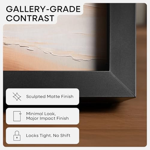 Homeforia Black 11x14 Picture Frame, High End Metal 11x14 Poster Frames with Mat 8x10, 11 x 14 Black Frame Matted to 8 x 10 inch Photo, 11 by 14 Thin Hanging Frames, Tempered Glass, Wall Kit, Set of 1 - 2