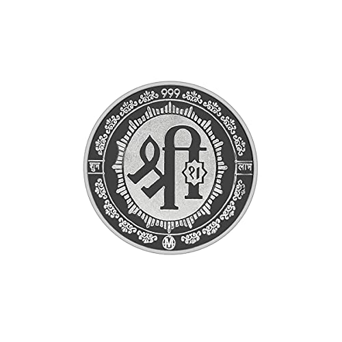 Image of MAA SILVER Pure Silver Laxmi Ganpati Saraswati Trimurti BIS Hallmarked Round Coin Chandi Sikka Perfect for Gifting Investment Diwali Dhanteras (999 Purity)