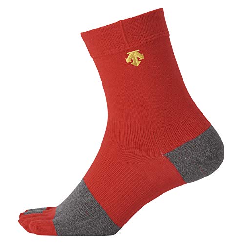 DESCENT(デサント) 野球 5本指ショートソックス レッド 26-29cm 【日本製】 C-8702