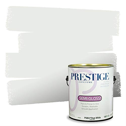 PRESTIGE Paints Interior Paint and Primer In One, 1-Gallon, Semi-Gloss, Comparable Match of Sherwin Williams* Ceiling Bright White*