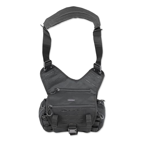 Lightning X Products MedSling Tactical Messenger-Style Shoulder Sling Pack Push Gear Bag (Black) - Lightning X Products
