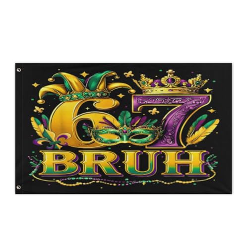 Six Seven Bruh 67 Mardi Party Outfit Flag-3x5FT- Double layer Garden Flags Tapestry Decorative Outdoor Garden Yard