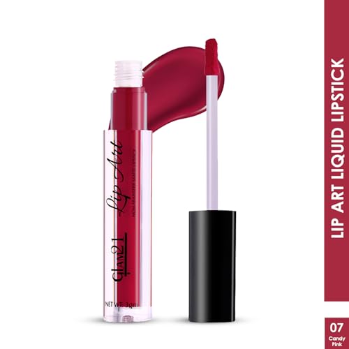 Image of Glam21 Lip Art Non-Transfer Matte Liquid Lipstick | Lightweight, Long-Lasting | Waterproof & Smudge-Proof Lip Colour | Intense Pigment | 3gm -Candy Pink-07