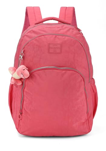 Mochila Costas Laptop Juvenil Escolar Up4You Crinkle Pink Luxcel MJ47155UP-PK