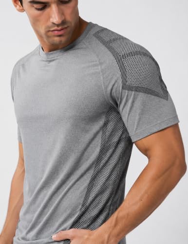 Image of 5 Pack Men's Active Quick Dry Crew Neck T Shirts | Athletic Running Gym Workout Short Sleeve Tee Tops Bulk