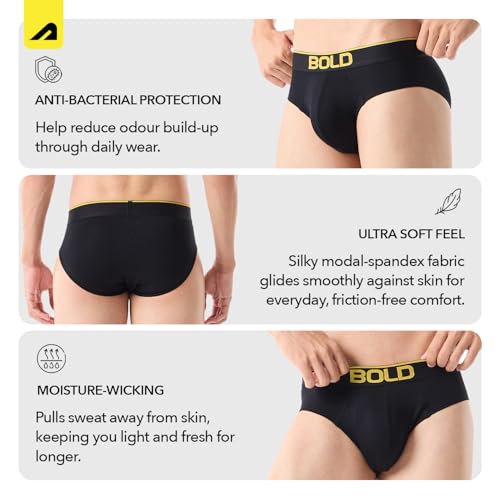 Image of Boldfit Briefs for Man Micro Modal Underwear for Men Breathable NoRoll Waistband