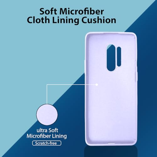 Image of LIRAMARK Liquid Silicone Soft Back Cover Case for OnePlus 8 Pro / 1+8 Pro (Lavender)