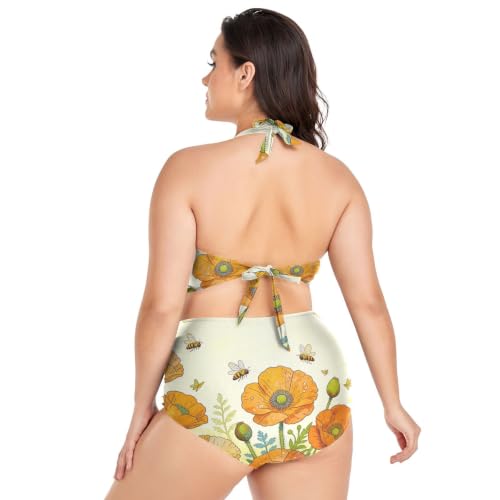 Maillot de bain deux pièces taille haute réglable et confortable