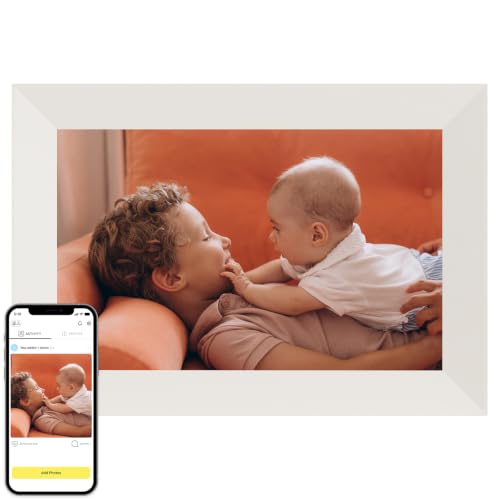 Image of Aura HD Digital Picture Frame | Carver: The Best Frame for Gifting (White Ash, 10 inch)