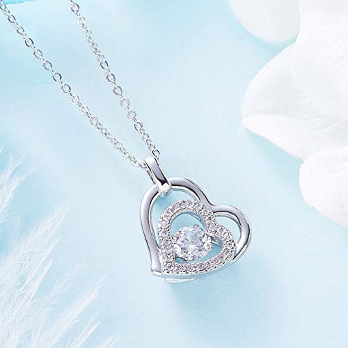 Collar de corazón de plata 925 para celebrar el amor eterno 2