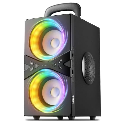 YIER Party Bluetooth Speaker:80W Peak Large Stero Sound for Outdoor,Deep Bass,TWS,Loud with Lights,Portabe Wireless Big Speakers with Long Playtime,House,Projector,Movie
