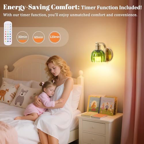 Image of Vintage Battery Operated Wall Sconce, Wireless Wall Lights with Bulbs