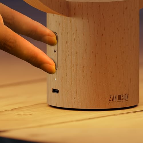 Xhope4u Table Lamp for Bedroom - Balance Lamp,Bedside Lamp with Touch Dimmer,Nightstand Lamp,3 Level Brightness Rechargered Night Light for Home,Office,College Dorm (Wood Color) — view 6