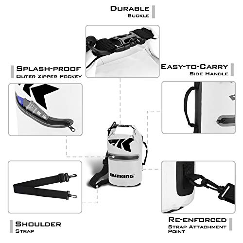 KastKing Cyclone Seal Dry Bag-100% Waterproof Bag with Phone Case Front Zippered Pocket,Perfect for Beach,Fishing,Kayaking,Boating,Hiking,Camping