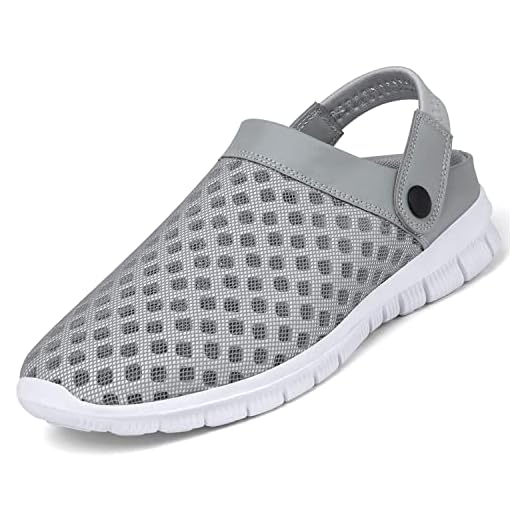 Clogs Damen Pantoletten Herren Sommer Hausschuhe Atmungsaktiv rutschfest Weiche Sohle Gartenschuhe Sandalen, Grau 39 7 Clogs Damen Pantoletten Herren Sommer Hausschuhe Atmungsaktiv rutschfest Weiche Sohle Gartenschuhe Sandalen, Grau 39