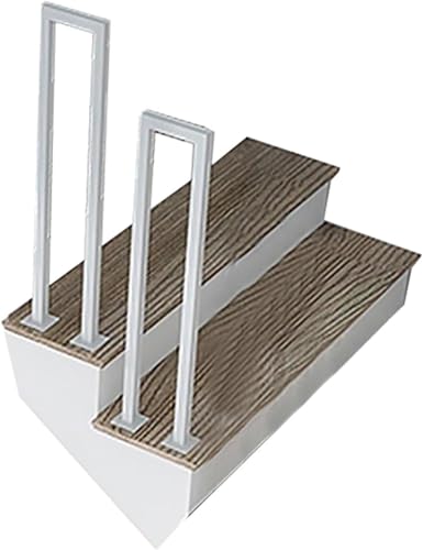 Treppengeländer-Set, Metall, Weiß, 2 Stück, 100 cm hoch, Balustradenpfosten für Innentreppen, Handgeländer, Deck, Veranda und Stufenbaluster, Spindeln, dekorative Zaunlatten mit U-Form, 99,8 cm