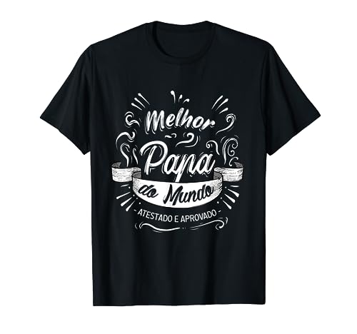 Melhor Pai do Mundo, dia do Pai em português, roupa pai t-shirt, Preto, S
