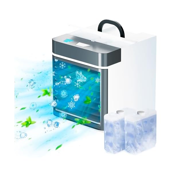 Portable Air Conditioner with Upgraded Leak-Proof Ice Cooling Technology, Mini Personal Air Cooler with 3 Speeds for Room Office Bedroom Tent