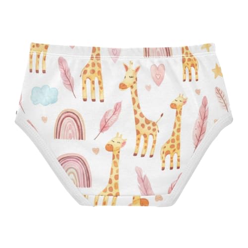 Toddler Girls Underwear 2t Cotton Panties for Girl Aesthetic Briefs Undies Kids Cute Cartoon Giraffes White2