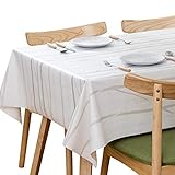 Chizoya Vinyl Table Cloth Plastic Rectangle Tablecloth Wipeable Heavy Duty PVC Wipe Clean Waterproof...