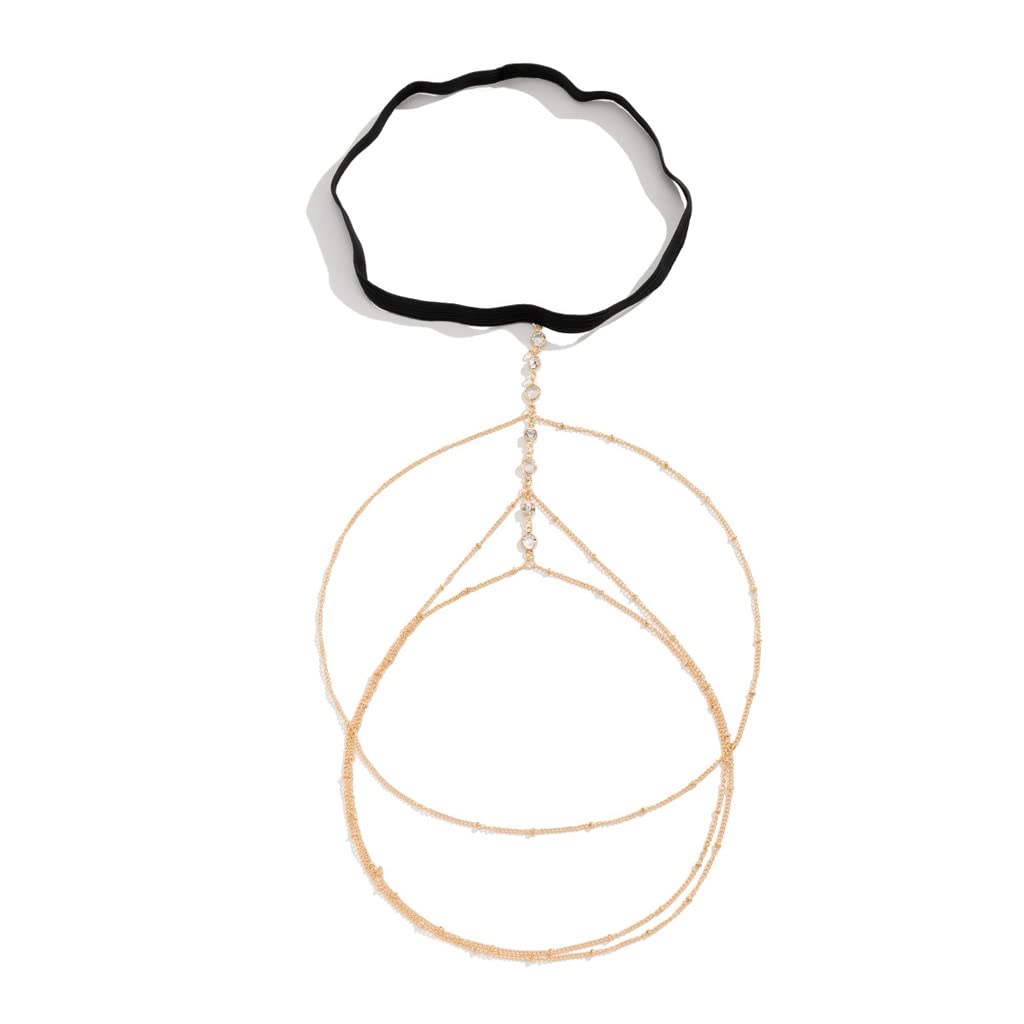 Sexy elastische Gürtel-Beinkette für Frauen Quaste lange Oberschenkelkette Abschlussball Party Körperschmuck (Farbe: C, Größe: 2 Stück) (C 2 Stück)