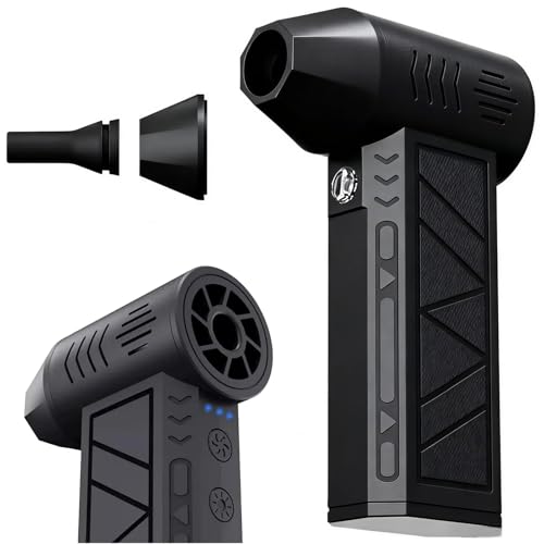 Mini Soprador de Ar para PC, Espanador Elétrico Portátil Sem Fio, Turbo Fan Recarregável USB-C de Alta Potência para Limpeza de Teclado, Computador e Carros (Preto)