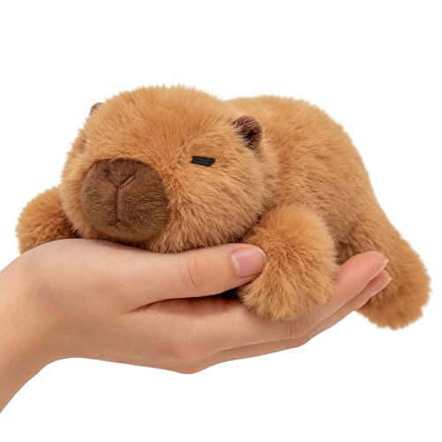 PEACH CAT Capybara Plush 7" Cute Capibara Stuffed Animals Soft Plushies Toys Gifts for Kids Brown