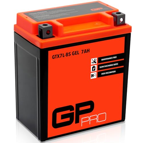 GP-PRO GTX7L-BS 12V 6Ah GEL Batería de arranque (parecido a YTX7L-BS / 50614) (Sin necesidad de mantenimiento / Sellado) Scooters y Motos Acumulador